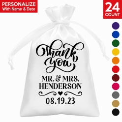 Thank You PERSONALIZED Satin Bags - 24 PK